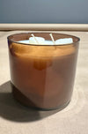 amber glass double wicked apple cider donut