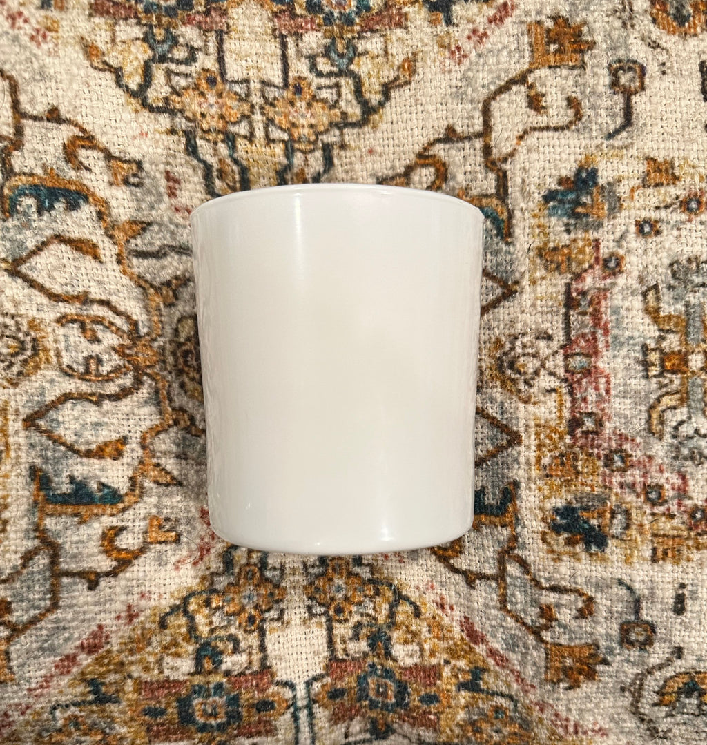 "wintering" white candle- no lid