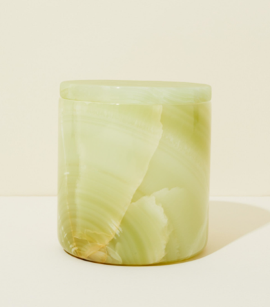 green onyx candle vessel & lid